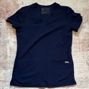 Figs Women's Short Sleeve Top in Deep Blue